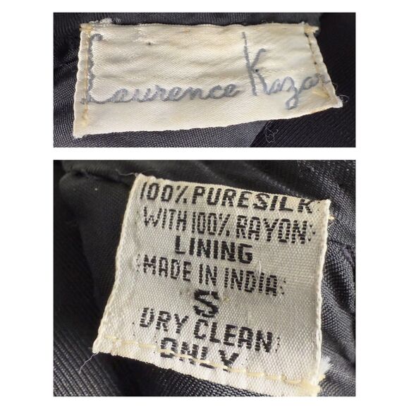 Vintage 80s Laurence Kazar Silk Beaded Sequin Dress | Abstract Geometric Sheath - Picture 10 of 14